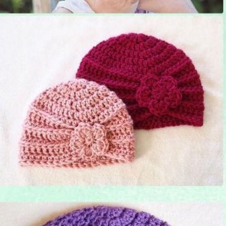 Nón len turban handmade cho bé