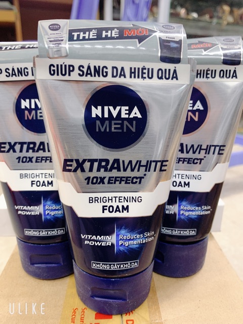 [ Chính hãng ] Sữa rửa mặt sáng da kiểm soát nhờn Nivea Men Extra White Oil Control Mud Foam 100g xanh