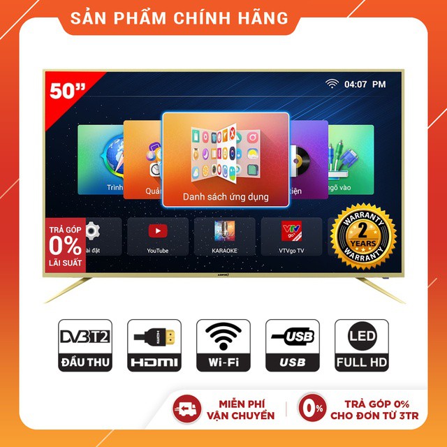 Smart Tivi Full HD Asanzo 50 Inch 50ES980 (Chính Hãng Phân Phối)