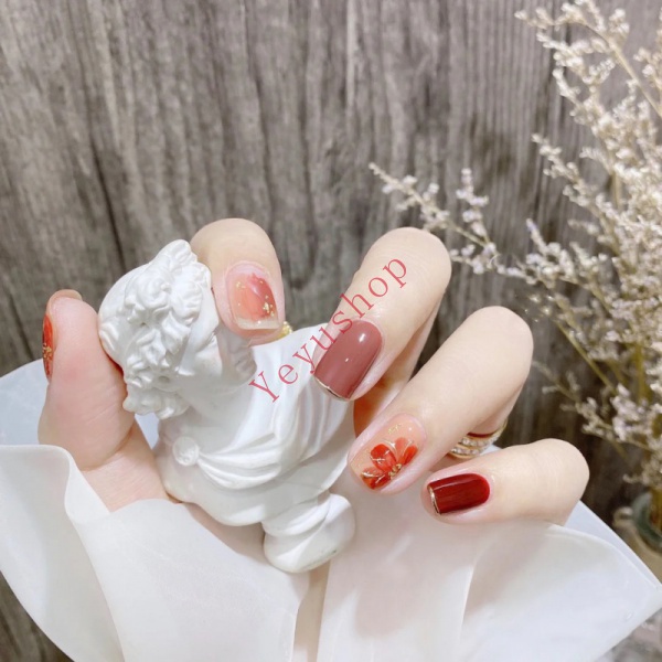 Ye_Set 24 Móng Tay Giả Kèm Keo Dán Dùng Trang Trí Móng Nghệ Thuật