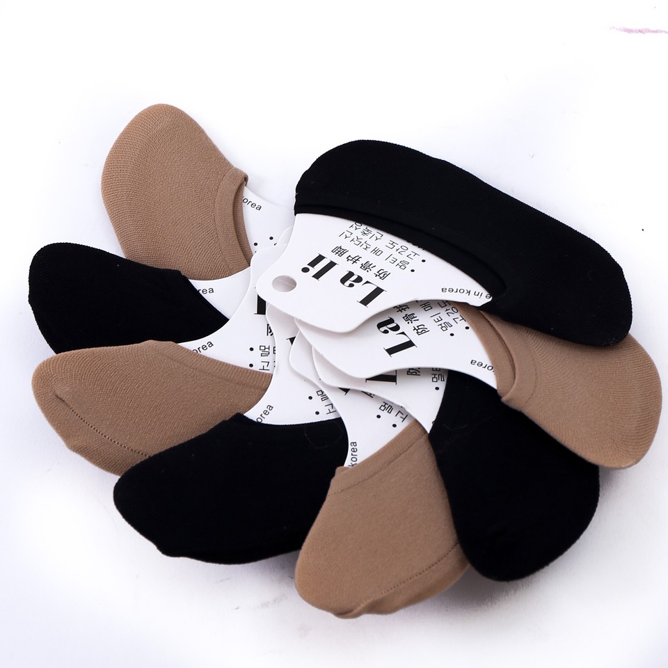 Tất Hài Nữ Lười Ngắn Màu Đen, Da Nửa Bàn Chân Lali, Vớ Hàn Quốc Đẹp Siêu Dai, Chống Xước ( 1 đôi )