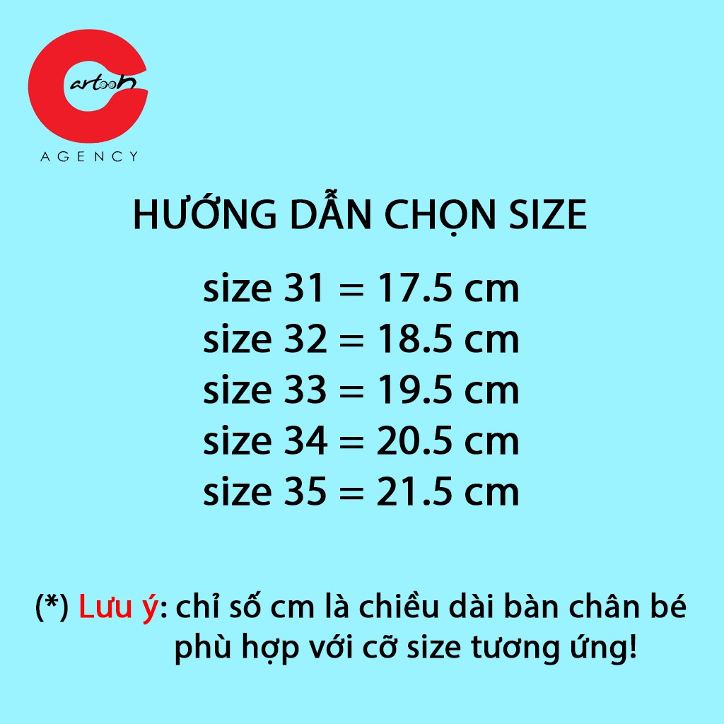 Giày nhựa Thái Lan cho bé gái siêu nhẹ rất êm chân màu xanh biển Blue chính hãng Cartoon Agency BC311