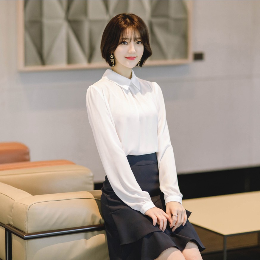 Áo sơ mi nữ trắng công sở Chunxuu, thiết kế nhẹ nhàng thanh lịch - XU13