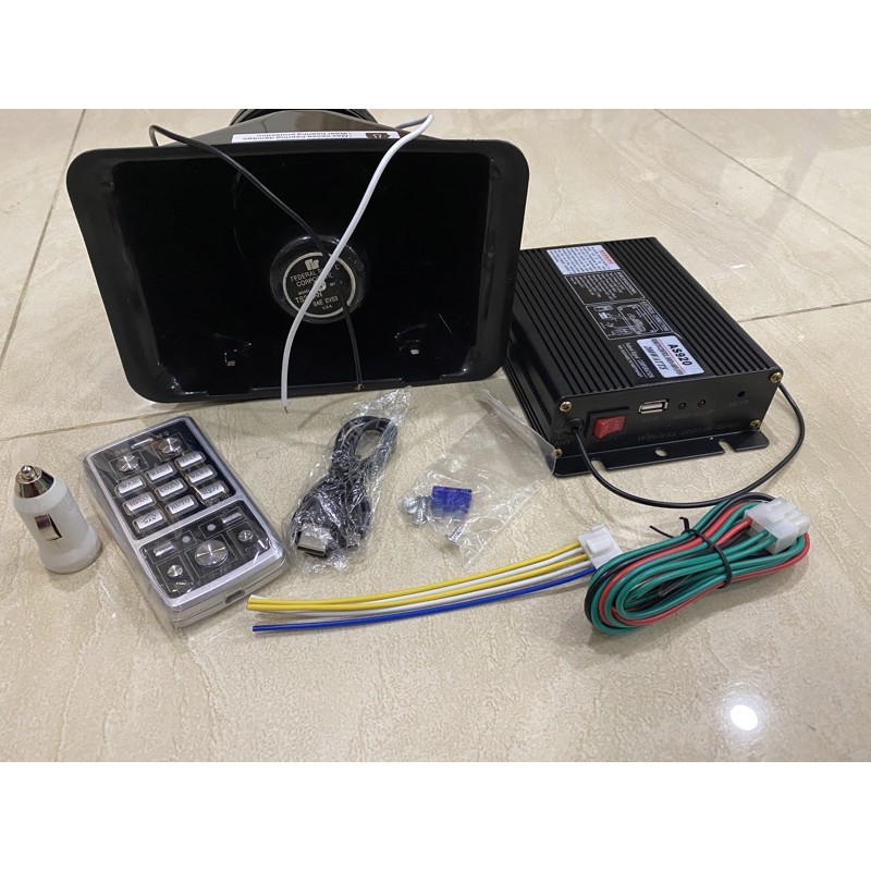còi ủ còi hú còi rít 18 tiếng + míc nói không dây + loa Phễu công suất 200w sử dụng cho ô tô xe hơi 12v