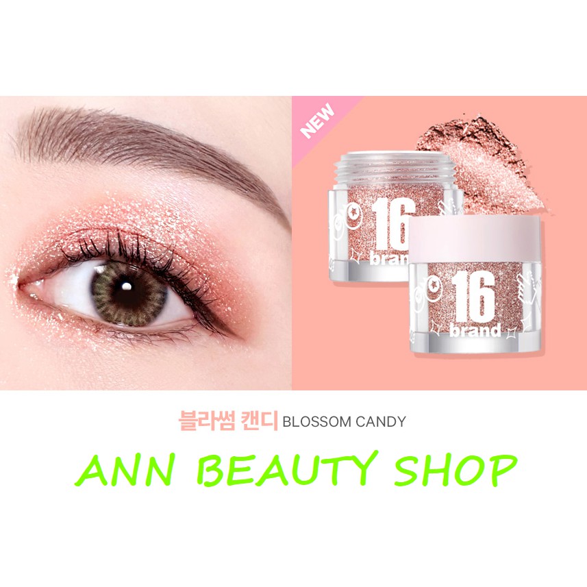 Nhũ Mắt Kim Tuyến 16brand Candy Rock Pearl Powder (date 3/2022)