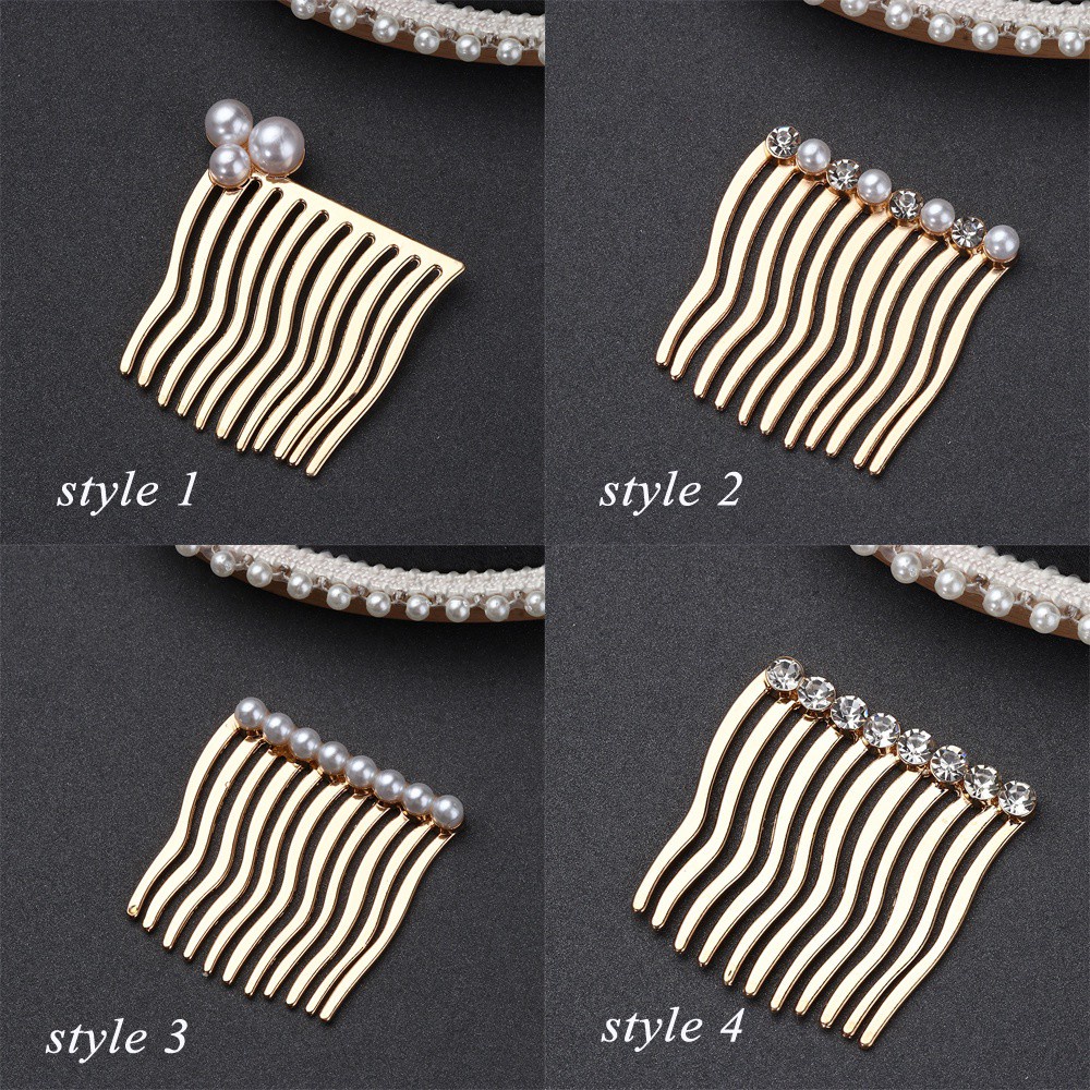 (Hàng Mới Về) Lược Cài Tóc Bằng Hợp Kim Đính Ngọc Trai Thời Trang Dành Cho Nữ Mihan1