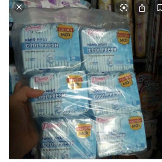 6 GóI Băng vệ sinh Diana Sensi Cool Fresh hàng ngày 20 miếng