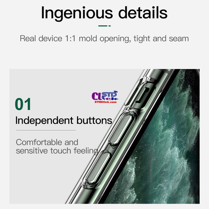 ỐP LƯNG IPHONE 11 PRO MAX - 11 PRO - 11 TOTU CRYSTAL SHEILD LƯNG NHÁM VIỀN DẺO CHÍNH HÃNG HÀNG CHUẨN