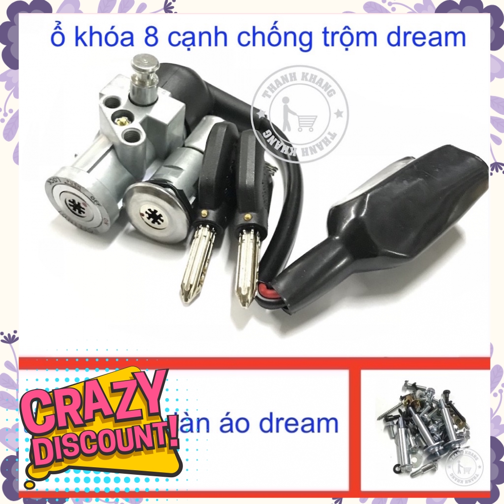 Bộ ổ khóa 8 cạnh chống trộm DREAM tặng bộ ốc dàn áo DREAM  thanh khang  006000757  006000544