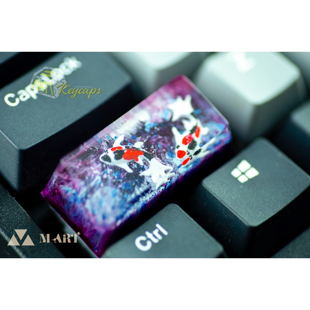 Keycap artisan cá koi 2U trang trí bàn phím cơ