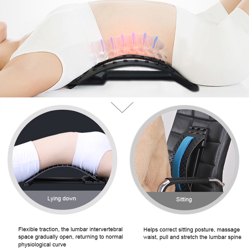 1 Pcs Spine Pain Relief Lumbar Traction Stretching Device Waist Spine Relax Back Massage Board Health Care