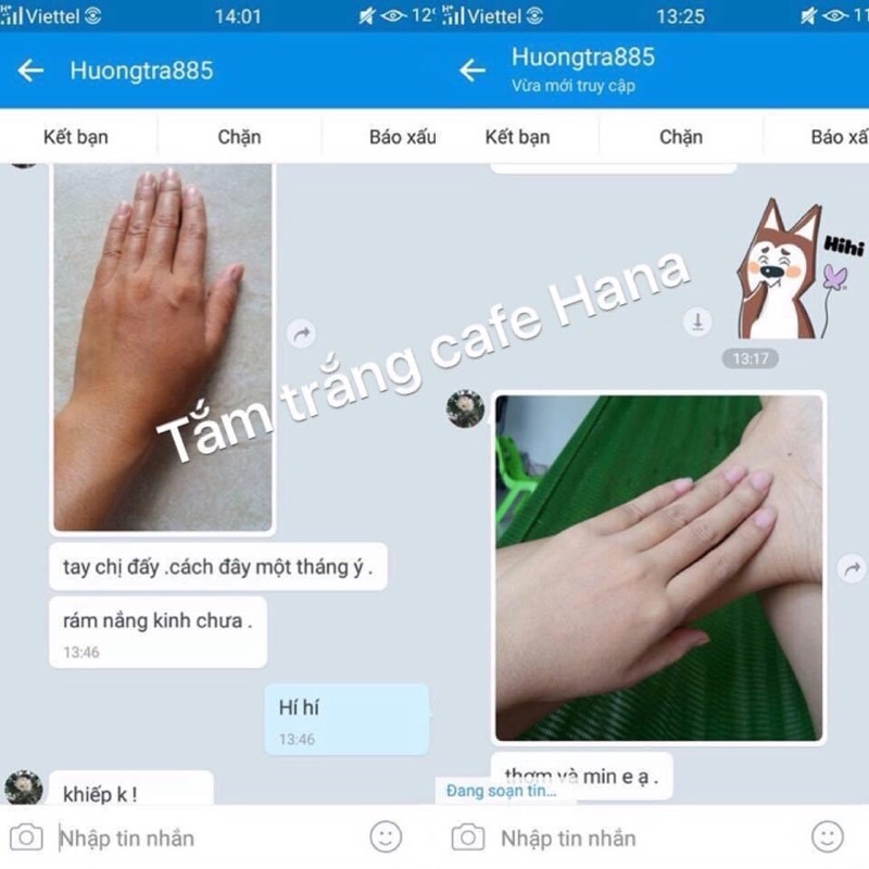 Bột tắm trắng cao cấp cà phê than hoạt tính Huyền Hana 275g trắng da mờ nám , chống lão hoá da