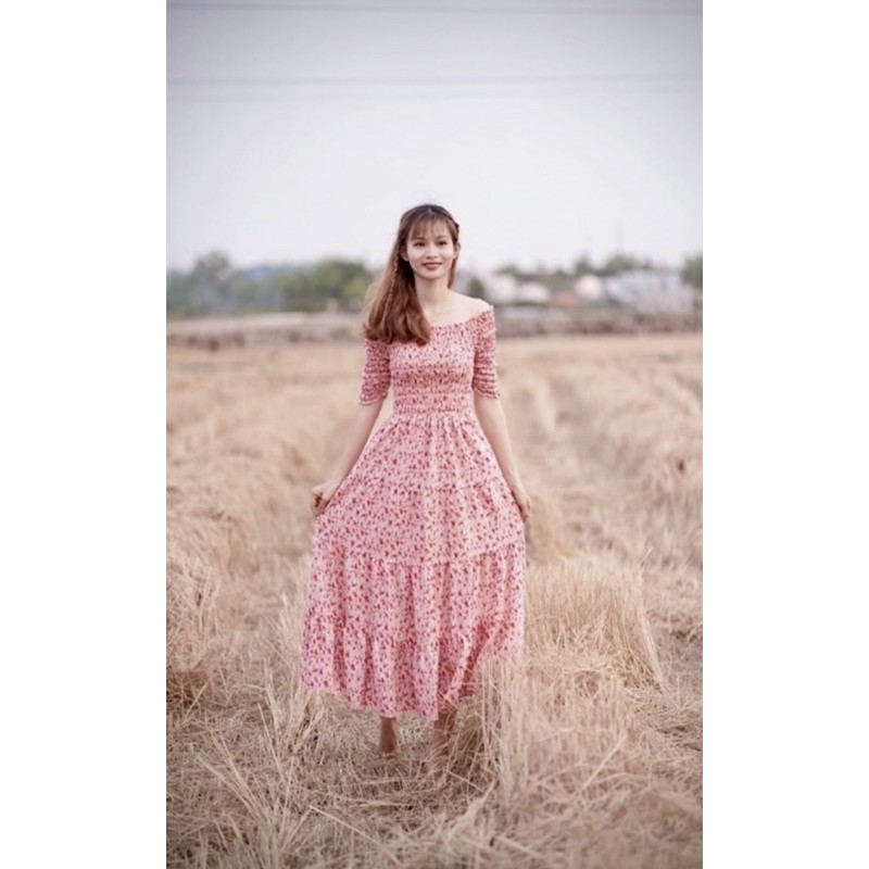 Pass Váy/Đầm Maxi hồng đào Free size