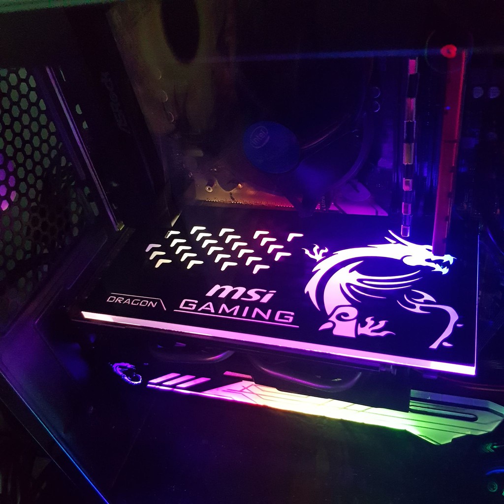 Tấm che VGA ReLIFE (Backplate) Mẫu Rồng MSI led RGB, tấm che giúp bảo vệ card màn hình, làm đẹp góc máy tính