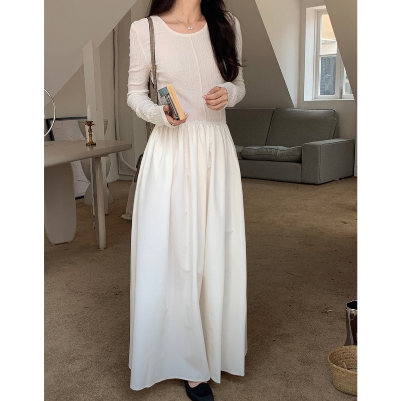 Đầm Maxi Tay Dài Cổ Tròn Thiết Kế Hợp Thời Trang Cho Phái Nữ