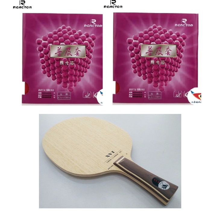 Combo Vợt Bóng Bàn Dán Rời Cao Cấp Chuyện Nghiệp Giá Rẻ : 1 Cây Cốt 3W 5 Gỗ ( thuần gỗ )  + 2 Mặt Vợt Razer