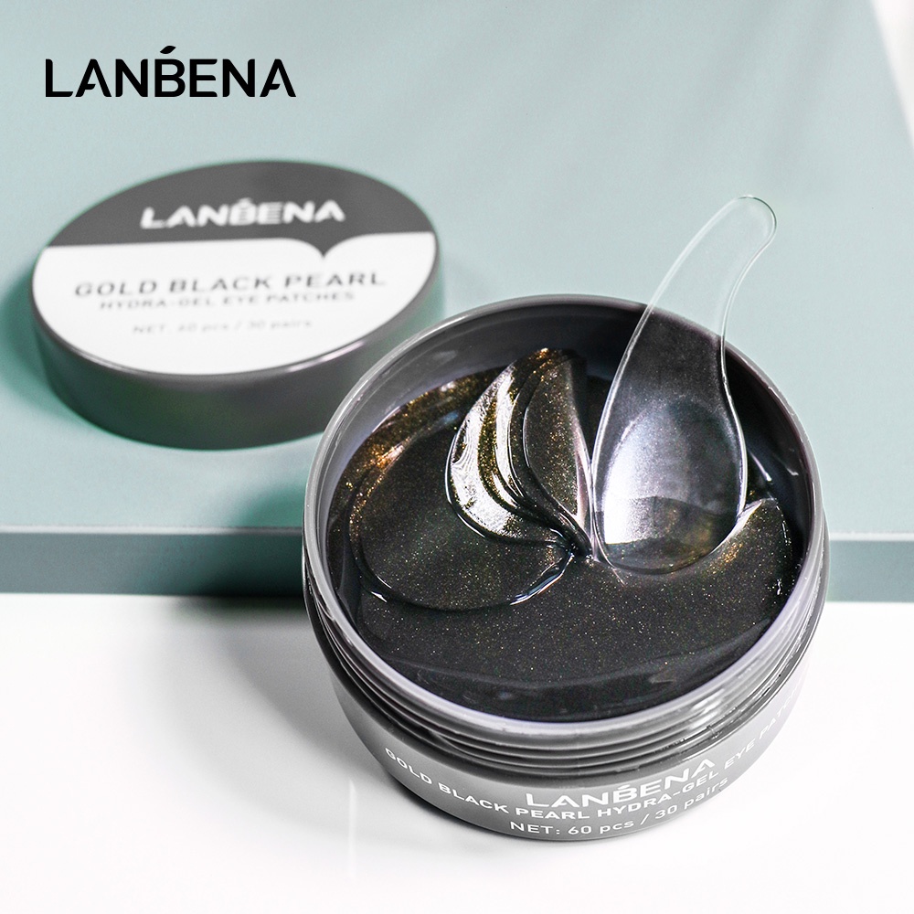 Mặt nạ mắt Collagen LANBENA Gold Black Pearl Miếng dán mắt Loại bỏ túi mắt Làm sáng da 60 miếng