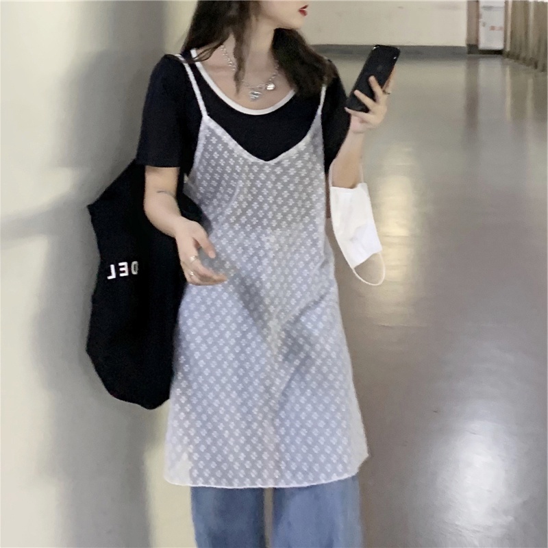 Áo Thun Ngắn Tay Cổ Chữ U Màu Đen Thời Trang Mùa Hè Độc Đáo Cho Nữ