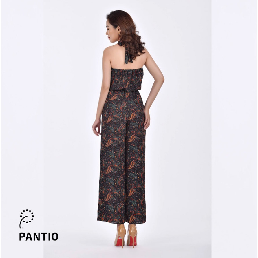 FJS3114 - Jumpsuit hở vai ống suông hoạ tiết độc đáo - PANTIO