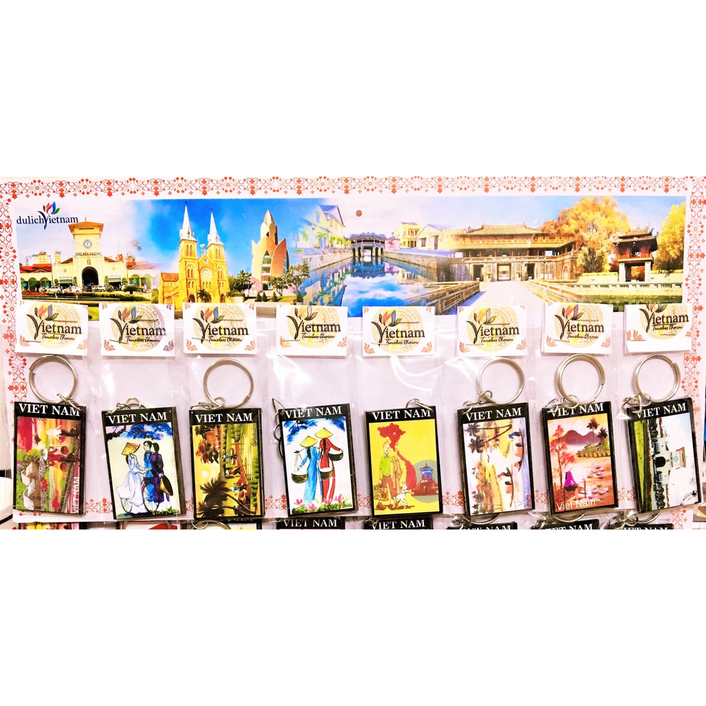 Móc khóa phong cảnh Việt Nam - 08 móc hình chữ nhật