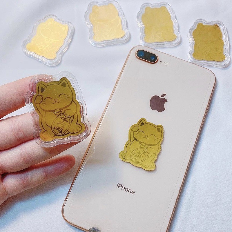 Mèo thần tài mạ vàng 24kara ốp điện thoại - vàng Bạc Khải Khải