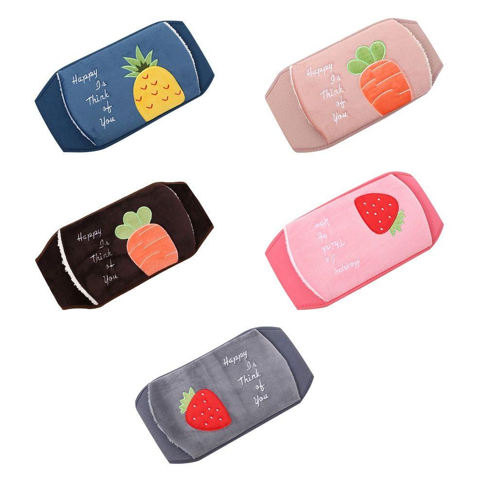 Túi Chườm Nóng Sạc Điện Phối Lông Xù Gắn Thắt Lưng Bình Nước Nóng