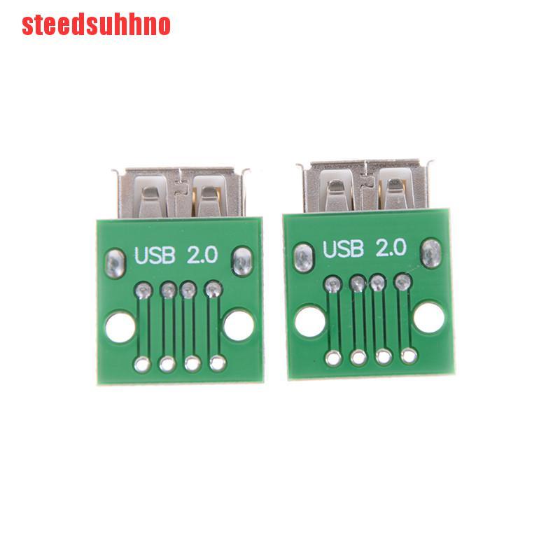 (Fas) 2pcs Hot Female Type A Usb For 2.54mm Pcb Board Dip