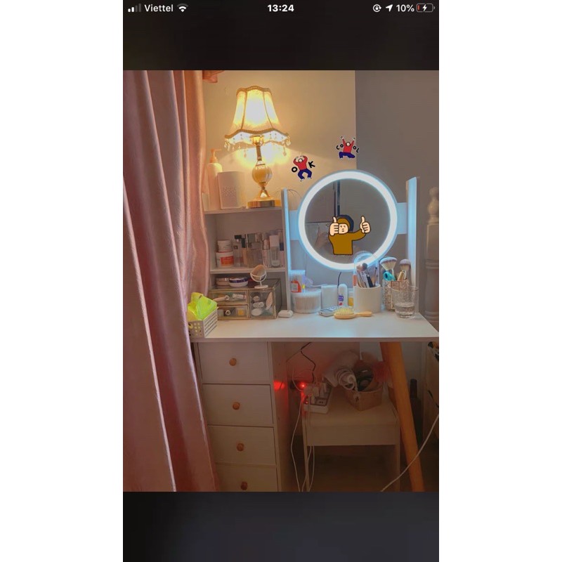 Bàn trang điểm phong cách hiện Đại có đèn led xiêu sáng { tặng kèm ghế } + hàng od | BigBuy360 - bigbuy360.vn