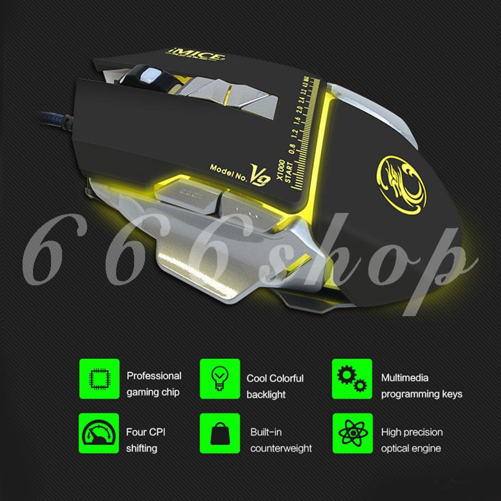 Chuột quang Gaming có dây đèn LED 7 nút 2400DPI | BigBuy360 - bigbuy360.vn