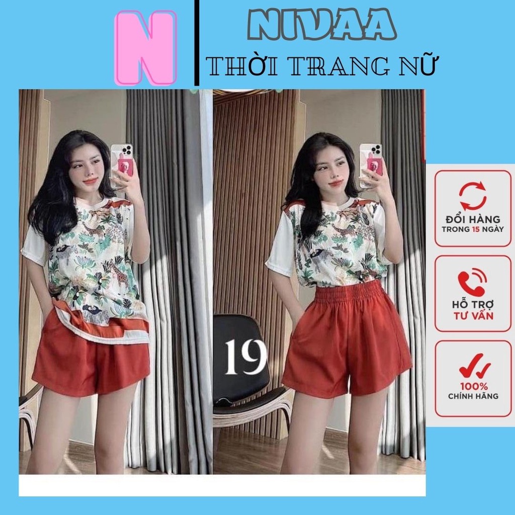 Bộ Quần Áo Nữ Mùa Hè, Set Bộ Nữ Đi Chơi Mặc Nhà Bigsize Áo Lụa Cổ Tròn Ngắn Tay Form Rộng Quần Short Dễ Thương VINAA.