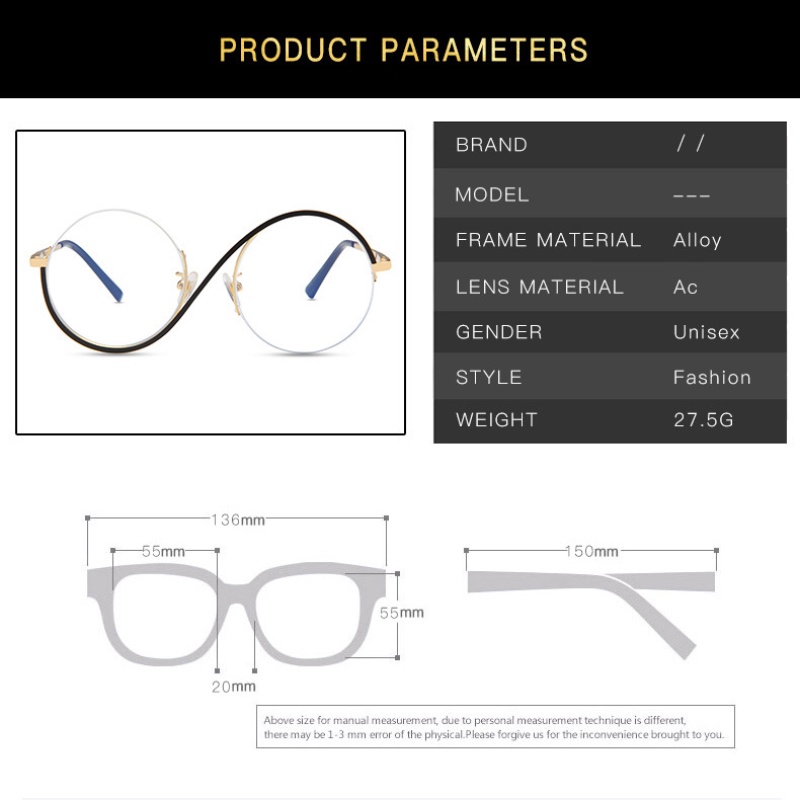 Kính Mát Gọng Tròn Chống Bức Xạ Cho Nữ