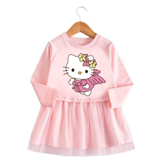 Đầm Cotton HìNh Hello Kitty Cho Bé GáI
