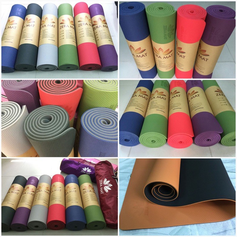 [FREESHIP] THẢM TẬP YOGA 2 LỚP TPE DÀY 8mm ZERAMAT CAO CẤP CÓ TÚI ĐỰNG - - LOI59 SPORTS