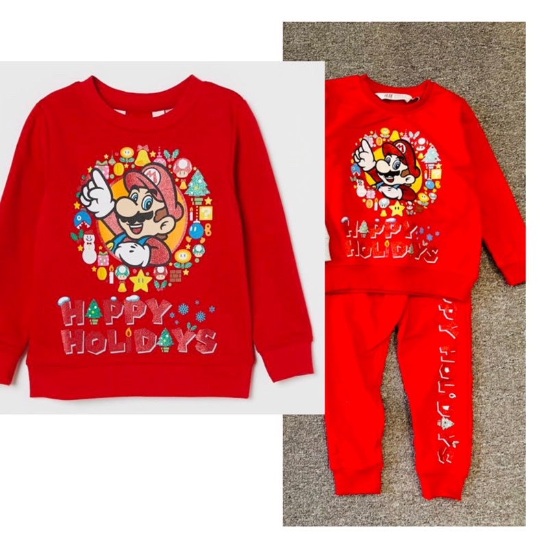 Bộ nỉ da cá cho Bé Trai H&M 9-12kg- Quần áo thu đông sơ sinh cho bé trai