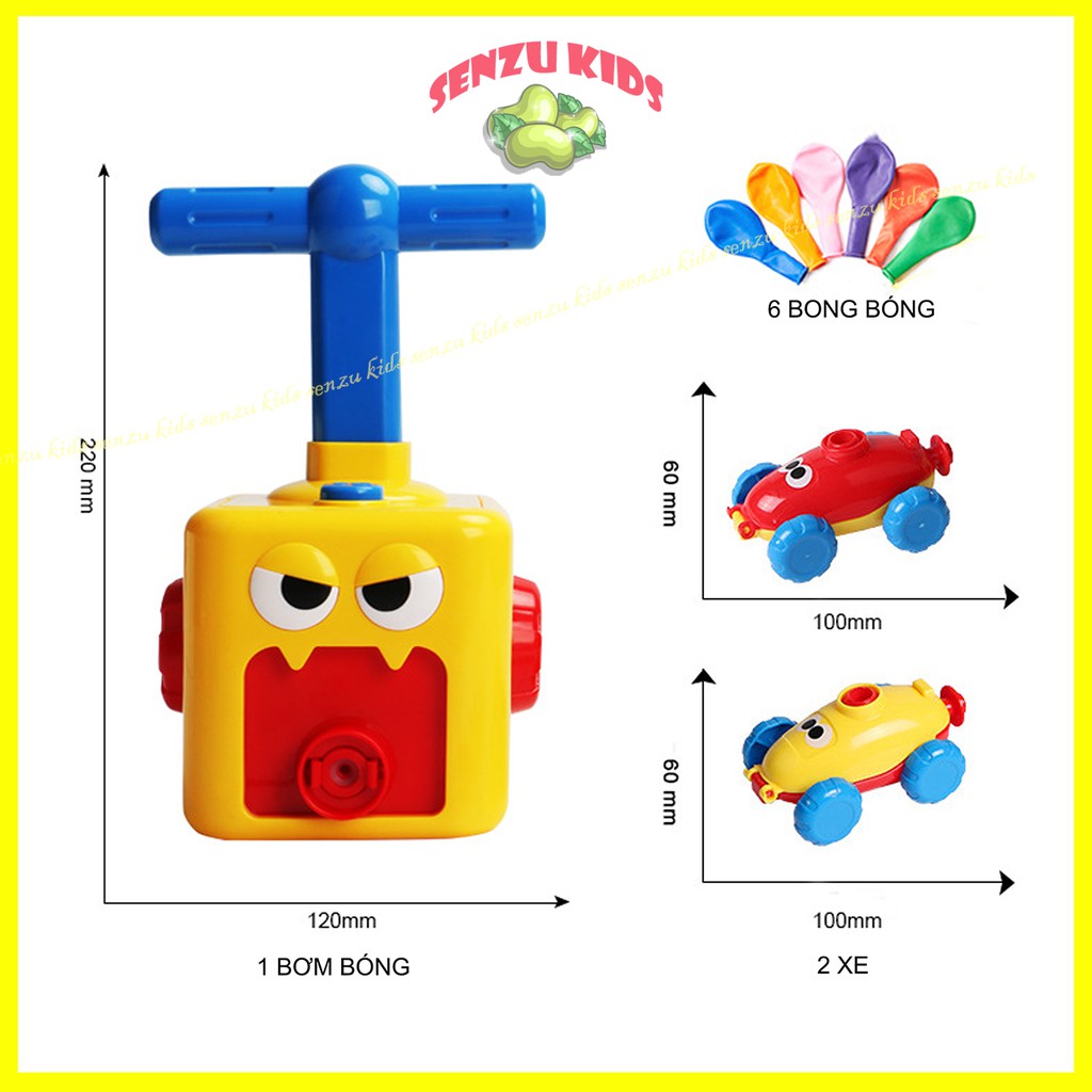 Đồ chơi xe hơi SENZUKIDS chạy bằng bóng bay, bơm bóng đua xe cho bé loại cao cấp