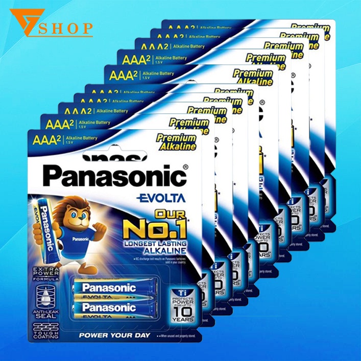 Combo 10 Vỉ Pin Panasonic Evolta AAA ( 1 vỉ 2 viên )