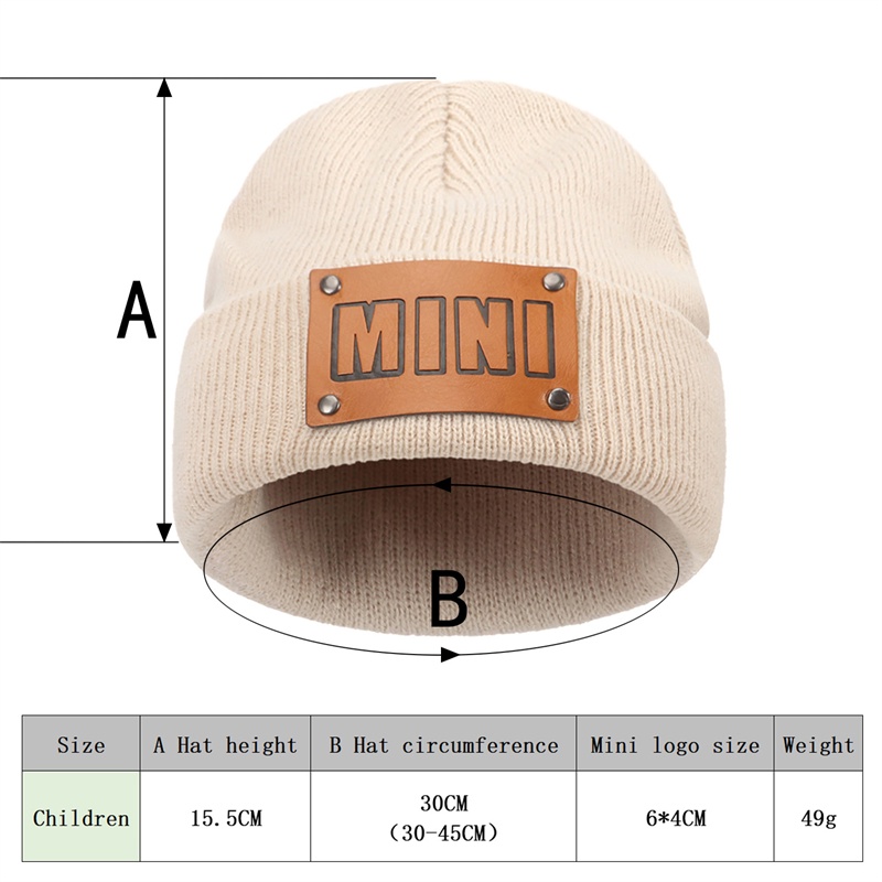 Mũ Beanie Dệt Kim Bằng Da 8 Màu Thời Trang Mùa Đông Cho Mẹ Và Bé