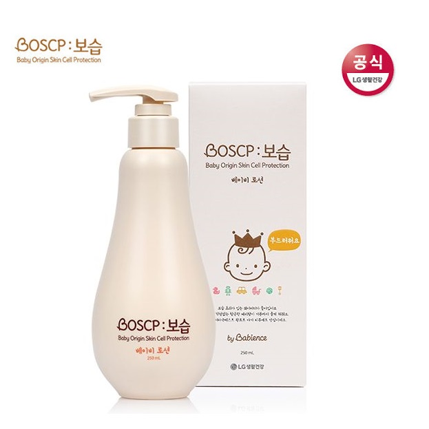 Sữa/Kem dưỡng ẩm cho bé trị nẻ, trị khô da BOSCP 250ml (dạng Lotion) - hãng LG Hàn Quốc