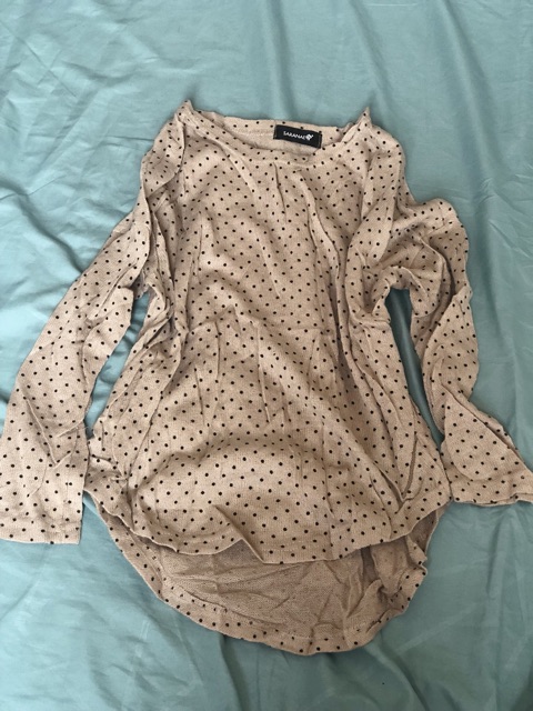Áo len mỏng chấm bi freesize 30k