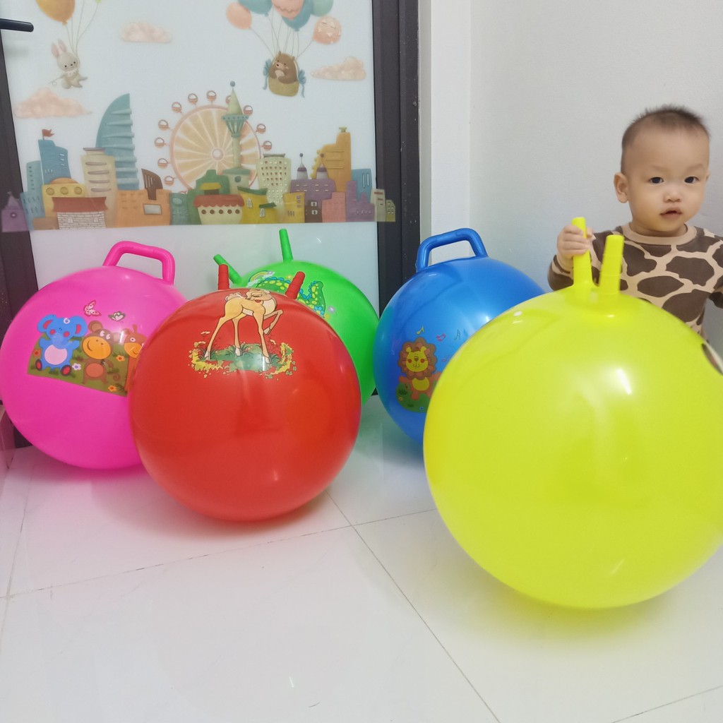 Bóng nhún có tay cầm - Bóng hơi nhảy vận động toàn diện cho bé (đường kính 45cm)