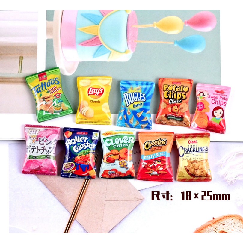 Mô hình bịch bánh snack các loại trang trí nhà búp bê