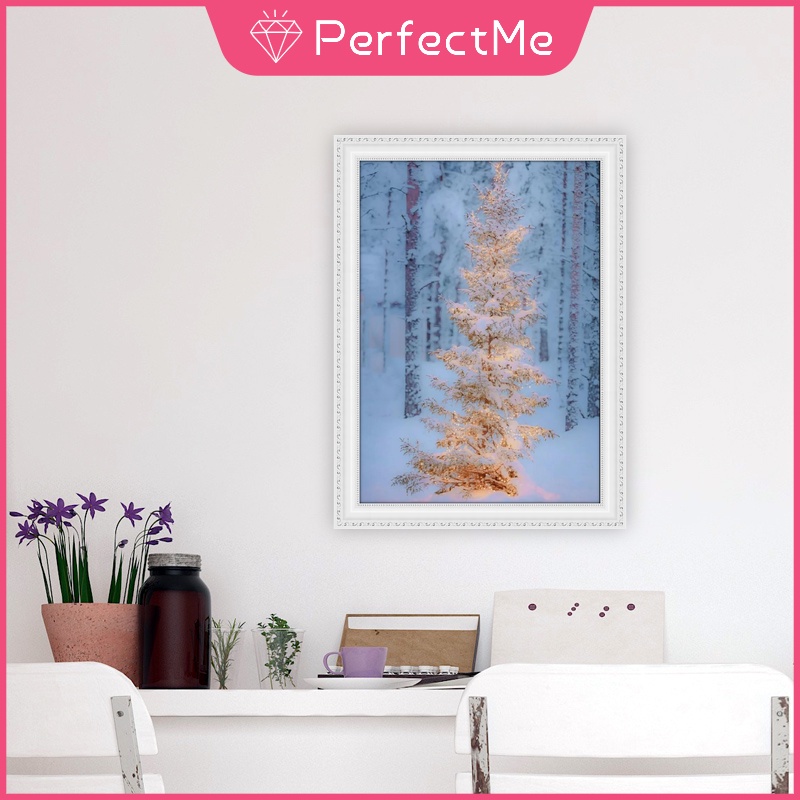 Bộ tranh đính đá 5d họa tiết phong cảnh giáng sinh độc đáo 2 kích thước tùy chọn