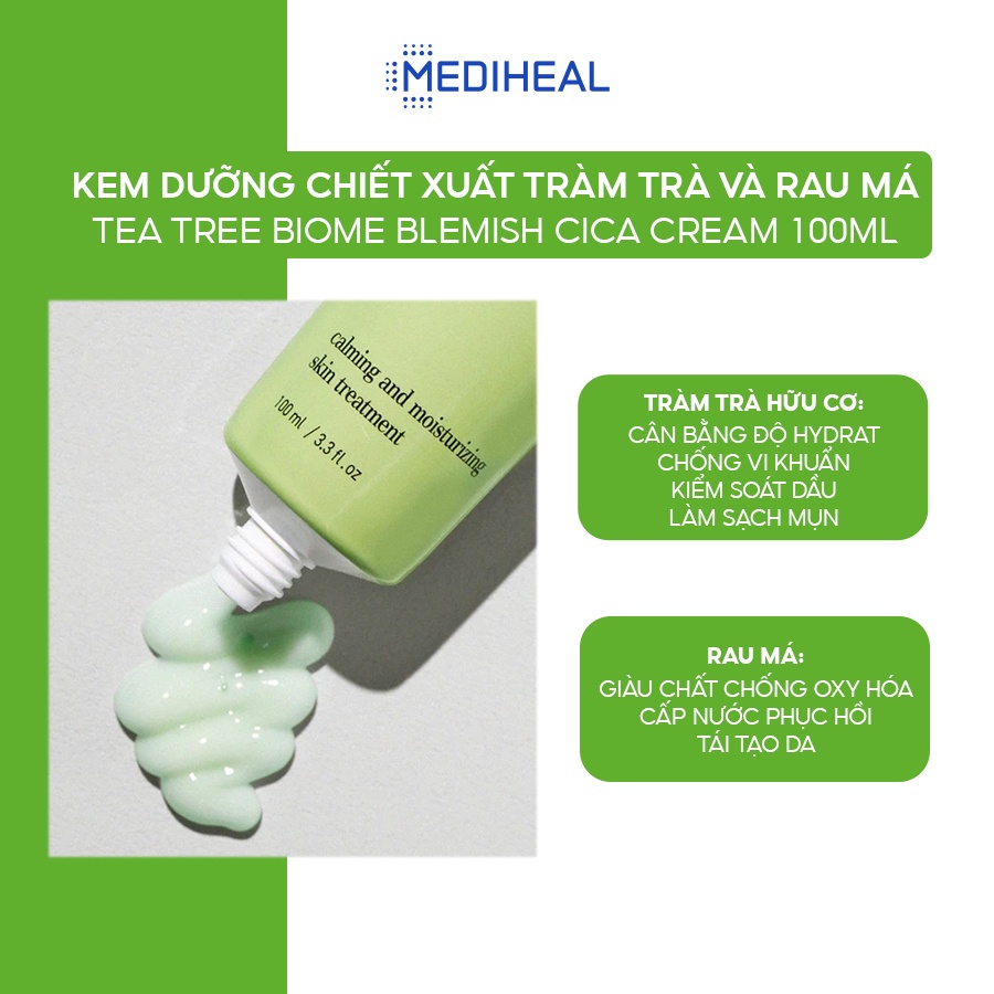 Kem Dưỡng Chiết Xuất Tràm Trà Và Rau Má Tea Tree Biome Blemish Cica Cream 100ml