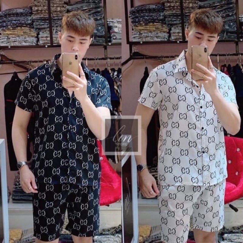 💝 ĐẸP XUẤT SẮC 💝 Bộ Quần Áo Pizama Nam Chất Liệu Kate Thái Cực Hot Q8