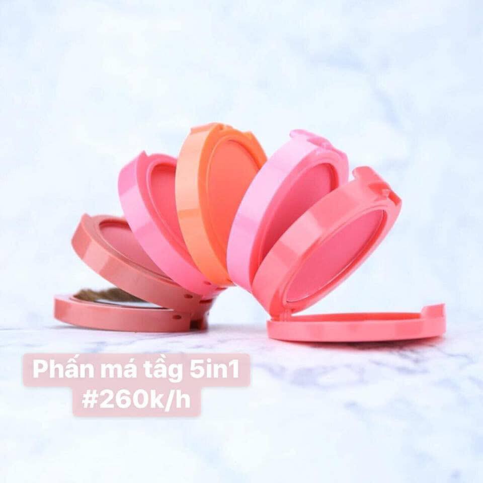 PHẤN MÁ HỒNG KISS BEAUTY 5 COLOR BLUSHER 5 TẦNG CHÍNH HÃNG - 3074