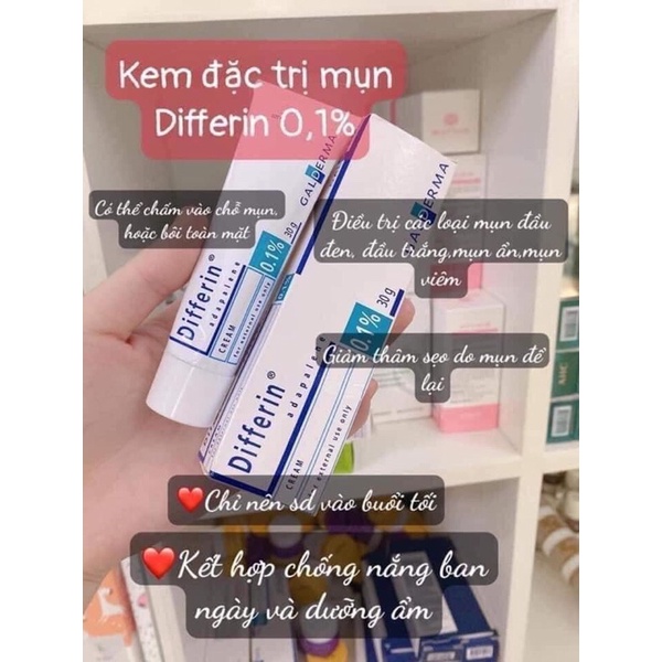 Kem giảm mụn Differin