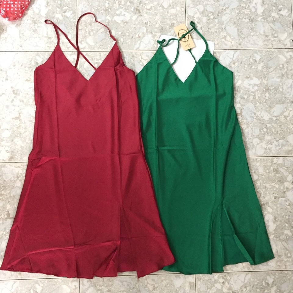 Váy ngủ lụa nữ cao cấp AMUSE V23 🔥SIÊU SALE TẶNG QUẦN ĐÙI LỤA 🔥 đồ ngủ lụa xẻ lai đùi sexy rẻ đẹp bigsize MLXL 65KG | BigBuy360 - bigbuy360.vn