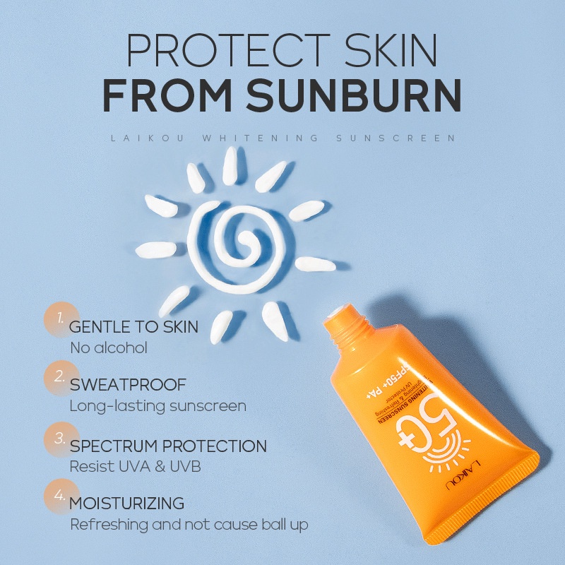 Kem chống nắng body LAIKOU SPF 50+ Làm Trắng Da Chăm Sóc Da Mặt Và Cơ Thể