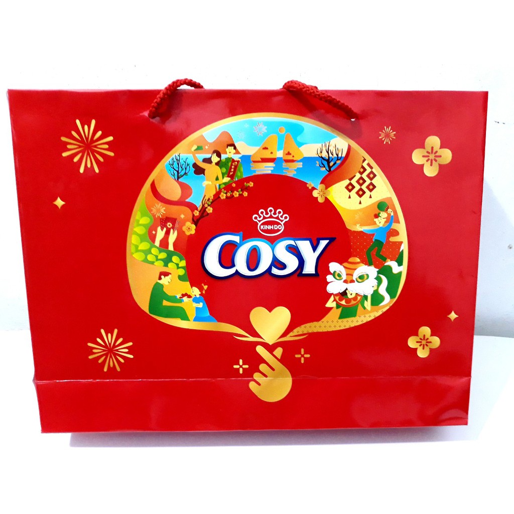 Bánh quy Cosy bơ thập cẩm kẹp kem hộp giấy 336g ( kèm túi xách giấy )