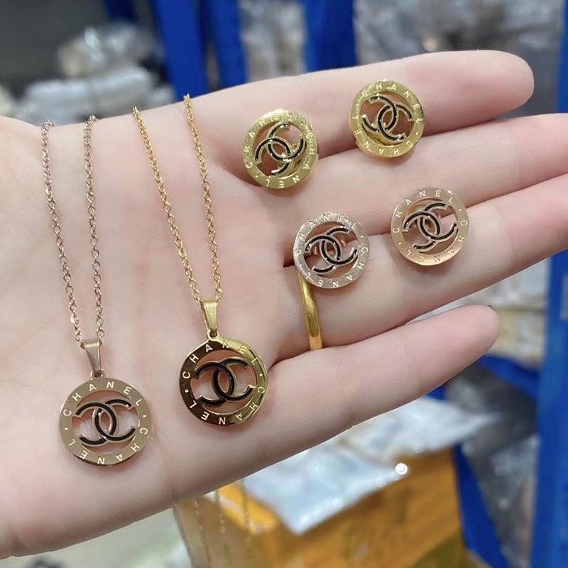 Dây Chuyền Hoặc Bông Tai Titan Ko Rỉ Mặt Tròn TT 4135